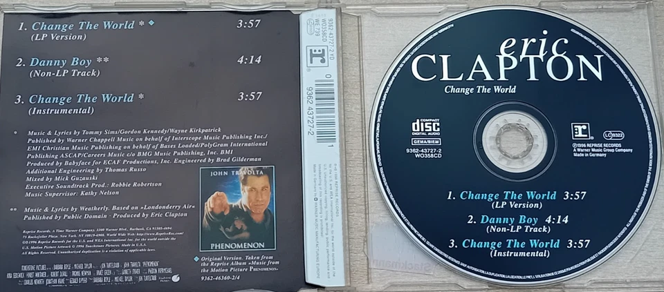 ERIC CLAPTON - Change The World - Maxi-CD / Reprise Records 1996, 9362-43727-2 - Bild 2 von 3