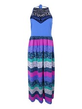 Tommy Hilfiger Women's Printed Crochet-Detail Maxi Dress