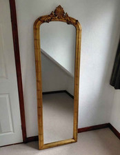 French Bedroom Glorious Gilt Gold Framed French Leaning Full-Length Mirror