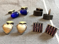 Lot 4 pair Cufflinks PD Mann Paul Smith Agate Blue sapphire stone New NWOT