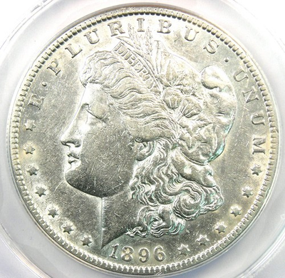 #ad 1896 S Morgan Silver Dollar $1 Certified ANACS AU53 Details Rare Date Coin $945.00