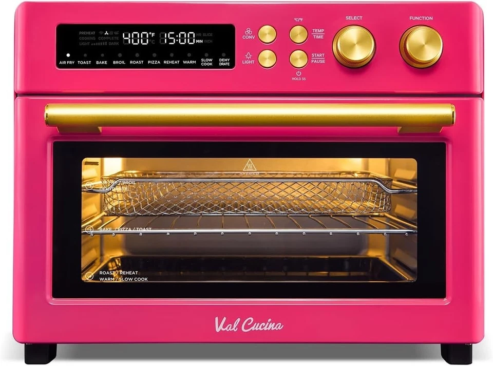 VAL CUCINA 10-IN-1 AIR FRYER TOASTER OFEN - Barbie Rosa (Erneuert)