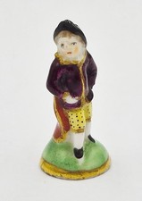 GEORGIAN CHELSEA DERBY PORCELAIN STANDING GENTLEMAN TOY SEAL FIGURE c1760-80