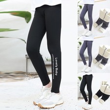 Kids Thermal Fleece Lined Leggings Winter Warm Slim Fit Trousers Pants for Girls