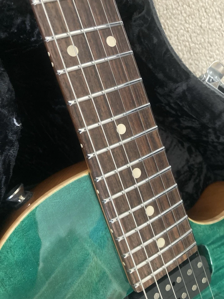 Tom Anderson Atom Гитара Зеленый Лоскутный Топ 2008 Плюс Оригинальный Чехол Отличное состояние товара - Изображение 4 из 4