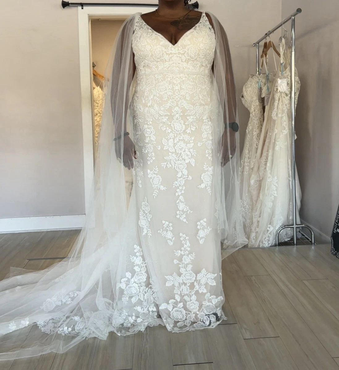 sachin and babi light blue dress I am in love with this ombre dress and I just had to try it on. Designer:  Mori Lee, Style: 5101, Size: 6 (bridal sizing), Color: Ivory with a  champagne ombr layered organza skirt, Condition: