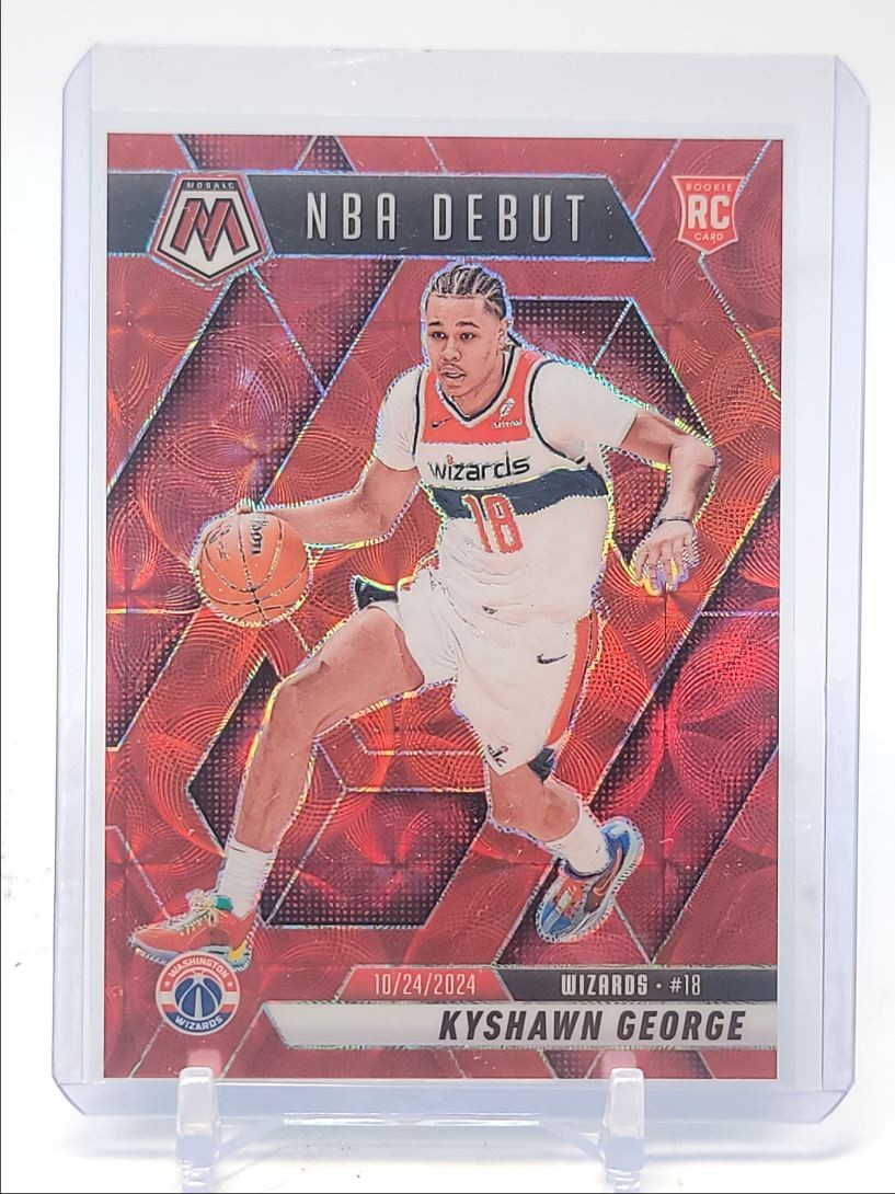 KYSHAWN GEORGE 2024-25 MOSAIC NBA DEBUT ROOKIE INTERNATIONAL RED RC /75 Q4832