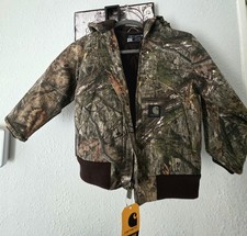 Carhartt Kids Camo Full Zip Canvas Insulated Jacket Size XXS 4-5