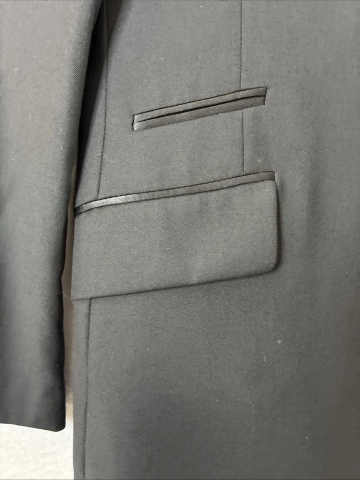 Alexander Dobell Men’s Tuxedo Jacket Size 34S Black Metallic Double Vented - Image 2 of 4