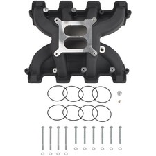 For Ls1 5.3l Ls2 6.0l 300-130 Black Aluminum Dual Plane Carb Intake Manifold