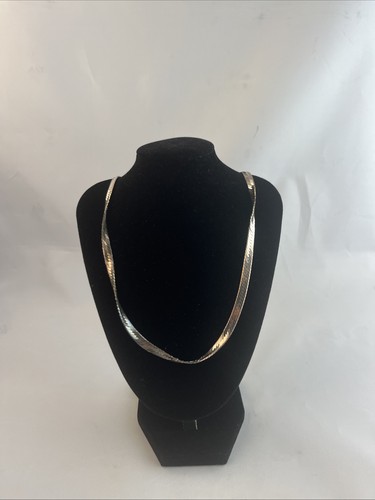 Vintage 24" Italian 925 Sterling Silver Flat Herringbone Chain