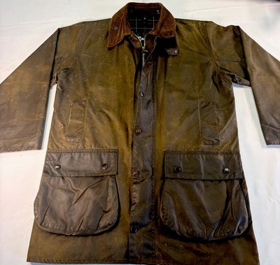 Vintage Barbour Classic Northumbria A825 Waxed Jacket C42 Large Made In England