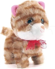 Liberty Imports Stuffed Walking Cat Plush Kitty Electronic Mechanical Kitten