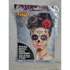 Spirit Halloween Sugar Skull Face Tattoos 32 Count Day of the Dead