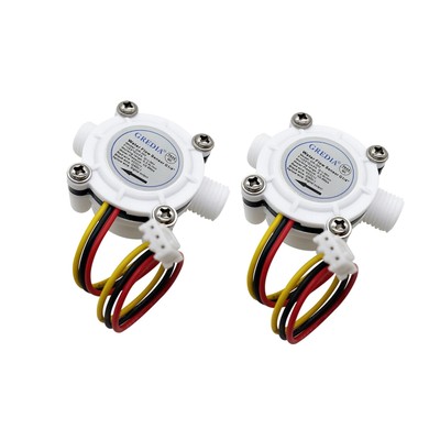 1/4'' Water Flow Sensor Food-Grade Switch Hall Effect Flowmeter Fluid Meter Co...