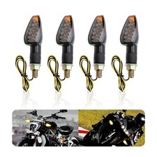 4PCS Motorcycle LED Turn Signals 12V Amber Lights Universal Front Rear