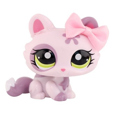 Littlest Pet Shop Pink Crouching CAT 2619 Fuzzy Tail Furry Authentic LPS Comes as Shown Jan20j86