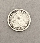 US Coin 1858 Seated Liberty Half Dime .90 Silver New Orleans Mint