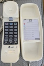 AT T 210 Trimline Corded Phone  Landline, Wall/Desk Mount, Volume, Lights, Beige