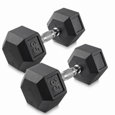 35 lb Pair Rubber Coated Hex Dumbbell Set, 70 Pounds Total