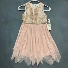 Rare Editions Blush Sequin Tulle Party Dress Girls 6X NWT Sequence Rhinestones