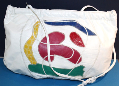 NEW Vintage Fifth Avenue Patchwork White Leather Crossbody Shoulder Bag Purse