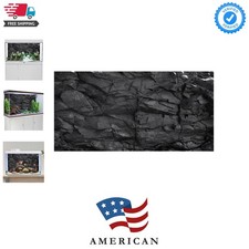 48x24 inches Stone Aquarium Background Black Rock Fish Tank Background Rocky ...