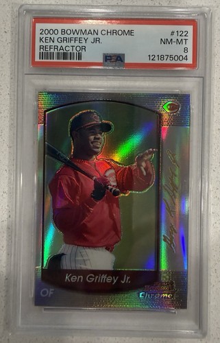 2000 Bowman Chrome Refractor #122 Ken Griffey Jr. 🔥PSA 8🔥 Pop 6 - 19 ⬆️