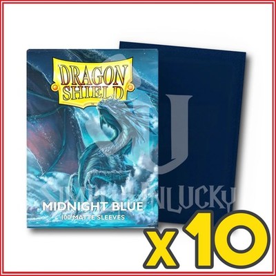 Midnight Blue Matte Dragon Shield Sleeves x10 Display Standard for Pokemon MTG
