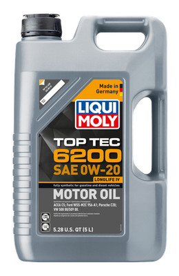    5L Liqui Moly 0W-20 Top Tec 6200 Synthetic Engine Oil 20238 Longlife IV ACEA