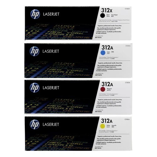 Set of 4 Genuine Sealed HP 312X 312A Toners CF380X CF381A CF382A CF383A