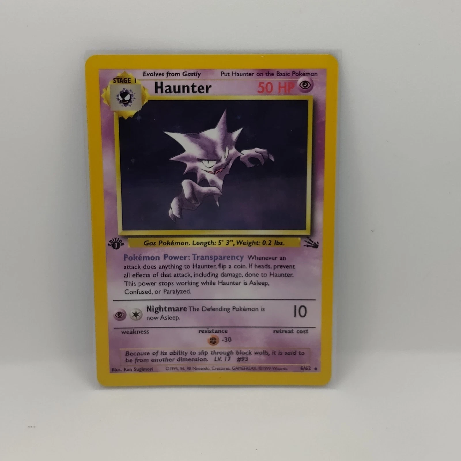 Pokémon TCG Fossil Haunter First Edition Holo Haunter 6/62 LP
