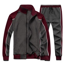 Men's Tracksuit Set 2 Piece Athletic Sports Casual Full Zip Active Wear Sweat...