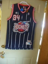 Hakeem Olajuwon #34 Houston Rockets Adias Swingman+2Length Road Jersey Sz XL NWT