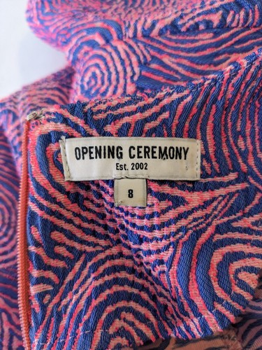 ERÖFFNUNGSZEREMONIE Wirbel Kaskade Tropfen Taille Kleid in rosa und blau, Größe 8 - Bild 5 von 8