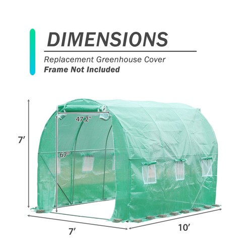 Aoodor 10x7x7FT Gewächshaus Ersatz Abdeckung Outdoor Begehbarer Tunnel (nur Abdeckung) - Bild 3 von 9