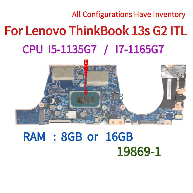 For Lenovo ThinkBook 13s G2 ITL 19869-1 Motherboard.With CPU For Lenovo ThinkBook 13s G2 ITL 19869-1 Motherboard.With CPU