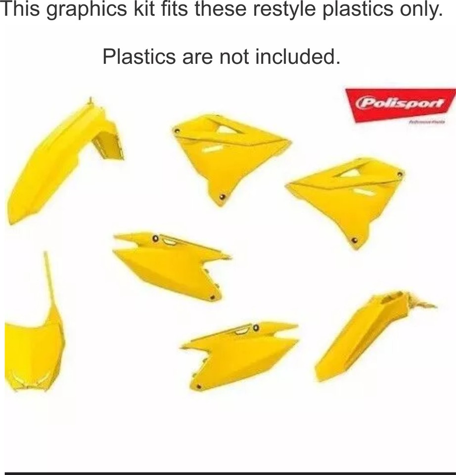 Yellow Retro Fierce Restyle Graphics Kit fit 01-08 Suzuki RM125 RM250 ...