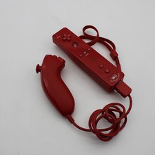 Original Nintendo Wii Remote Motion Plus inside RVL-003, Nunchuk RVL-004 rot