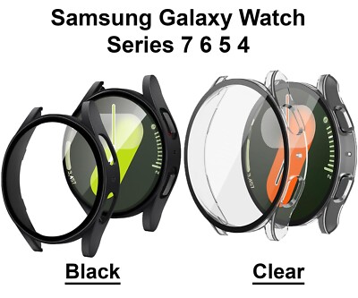 For Samsung Galaxy Watch 7 6 5 4 Tempered Glass Screen Protector Case Full Cover