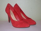 WOMENS RED SUEDE LEATHER JESSICA SIMPSON PUMPS HI HEELS US 9.5 M EU 39.5 40 40.5