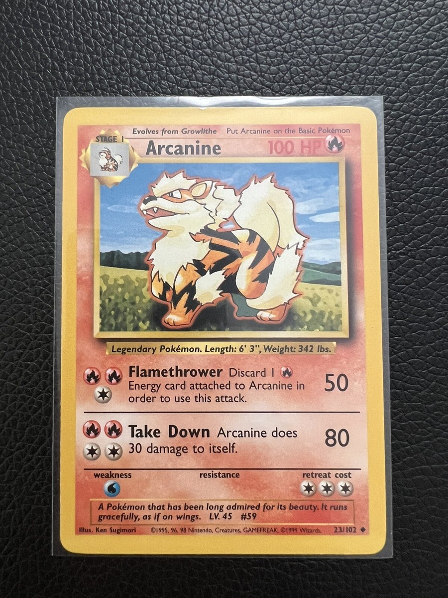 Pokémon TCG Arcanine Base Set 23/102 Regular Unlimited Uncommon | eBay