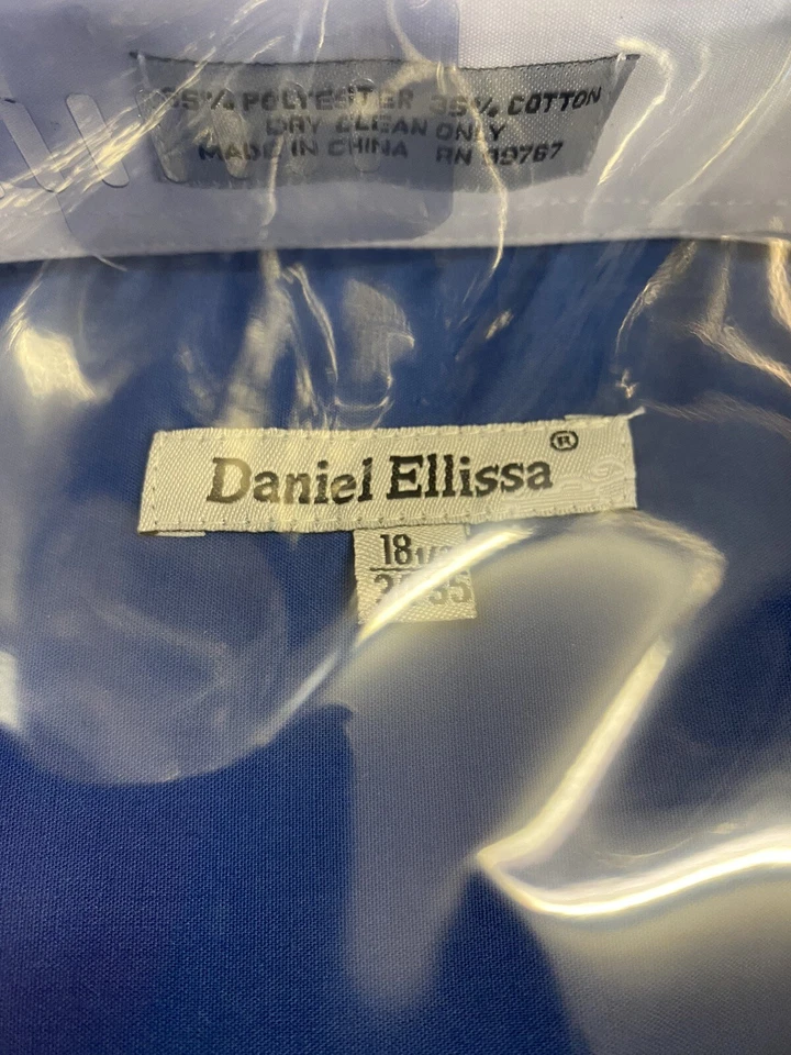 Daniel Ellissa DS3825P2 Royal Blue French Cuff Men’s Dress Shirt - Image 2 of 4