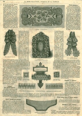 Gravure de mode ancienne 1869 vêtements pour enfants issue de magazine