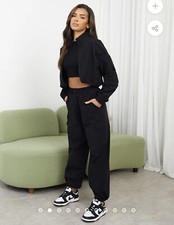 Gym King Utility Woven Cargo Joggers And Jacket Set - Black - Bnwt - Size Uk 6