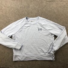 Under Armour Sweatshirt Women Medium Blue Pullover Fleece Casual Logo