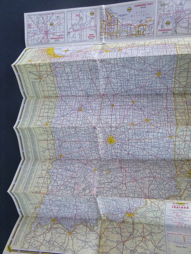 1956 Illinois Indiana road map Sunoco oil gas - Picture 3 of 4