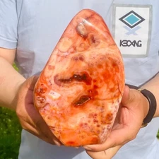2100g Large Natural Carnelian Red Quartz Agate Crystal Freeform Display Specimen
