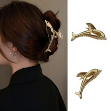 Gold Metal Hair Grip Claw Clip Clamp Elegant Hair Accessory Headwear Barrette