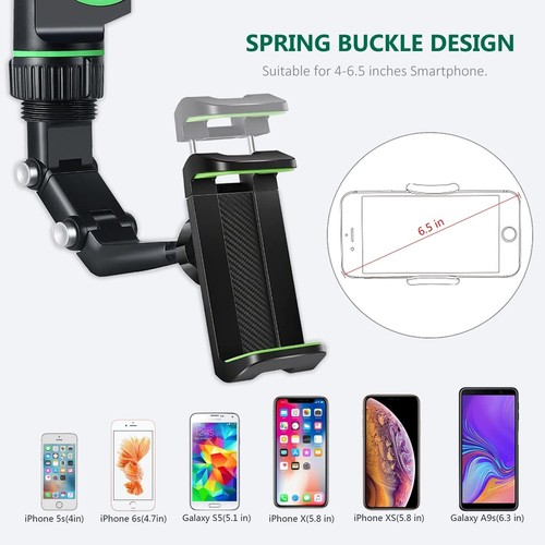 Car Phone Mount Holder Rearview Mirror 360° Rotation Universal Smartphone GPS - Picture 9 of 9